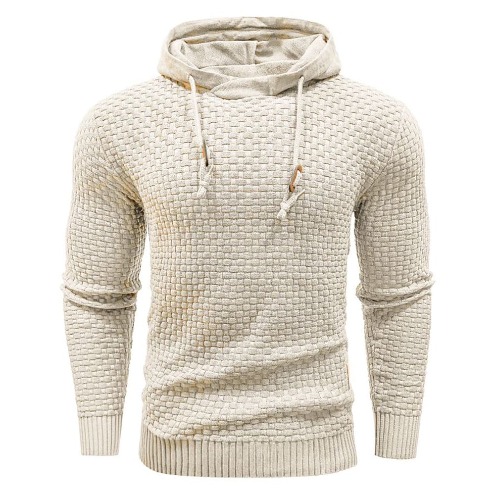 Relaxed fit men's waffle texture hoodie, ideal for maximum comfort and style.