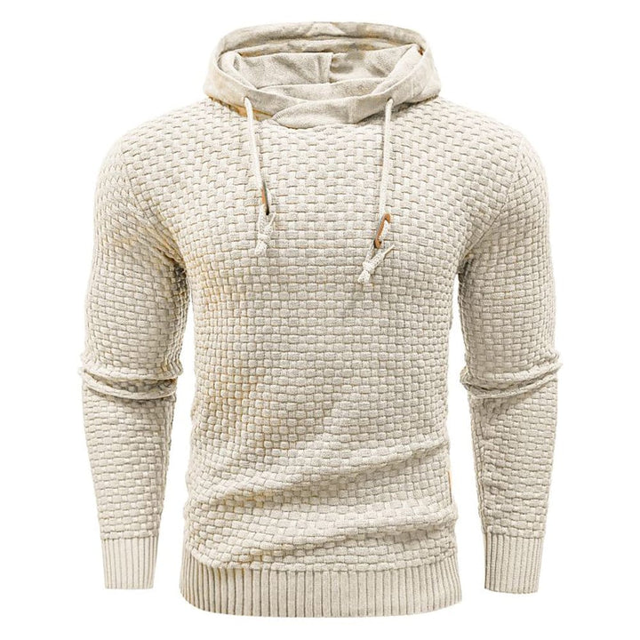 Relaxed fit men's waffle texture hoodie, ideal for maximum comfort and style.