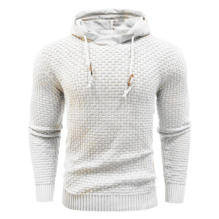 Warm and robust men's waffle hoodie, a staple for any casual or active wardrobe.