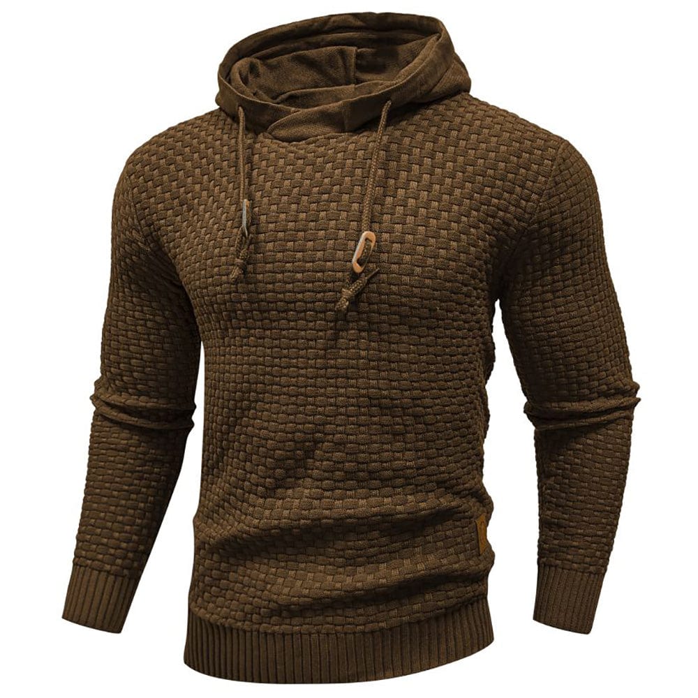 Stylish men's waffle pattern pullover, offering warmth and durable comfort.