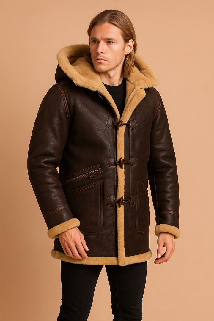 Stylish men's durable hooded winter jacket, perfect for keeping warm in cold weather outerwear.