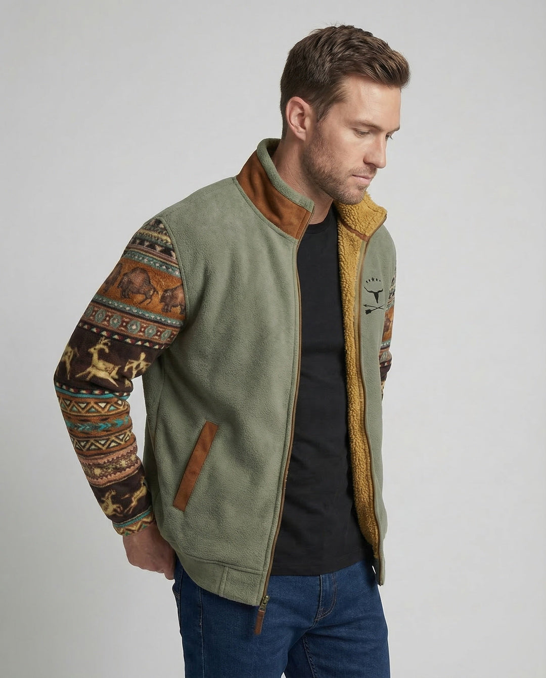 Versatile men's insulated jacket for comfortable layering, ideal for casual wear in autumn and winter.