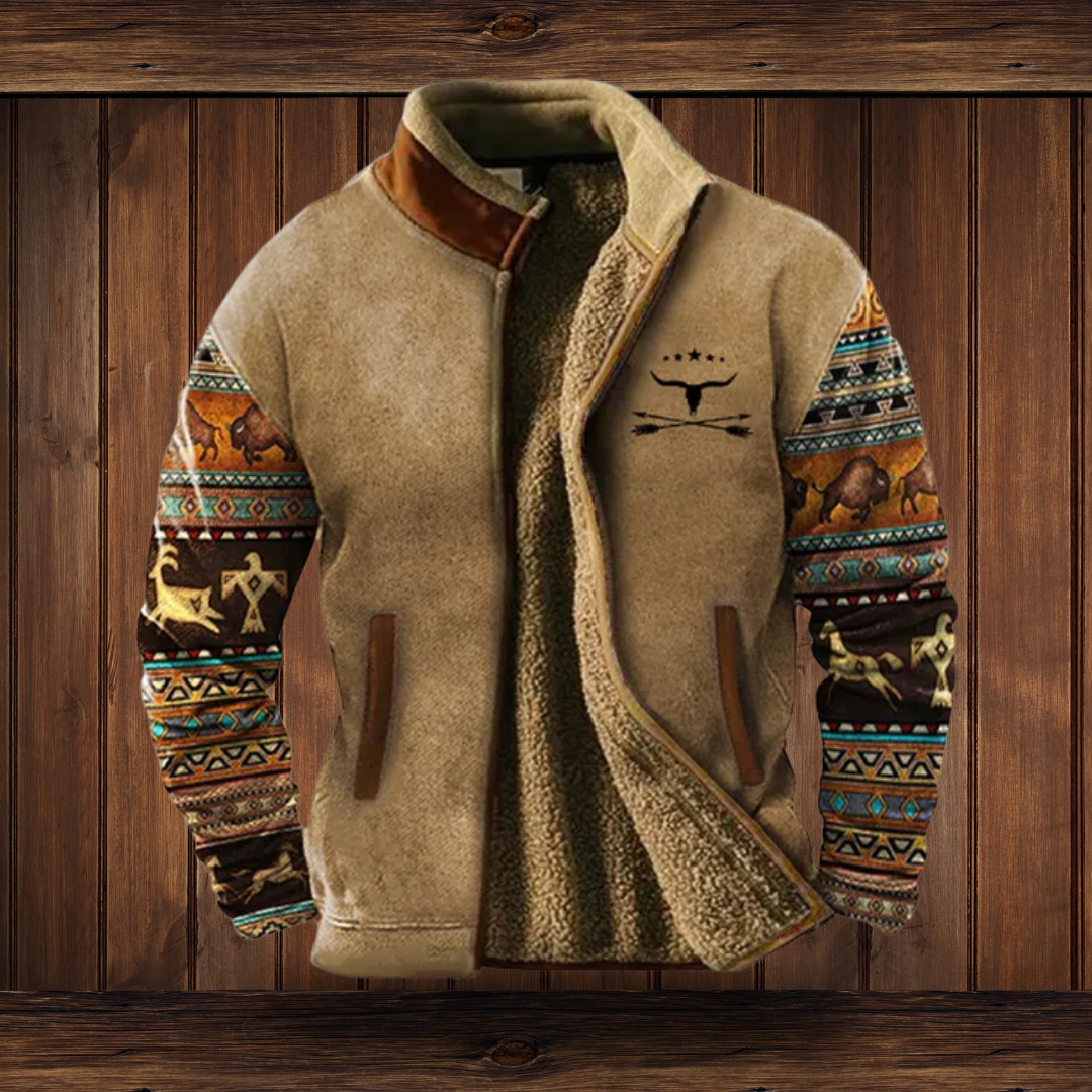 Stylish men's warm jacket, great for autumn layering or winter outdoor casual wear; comfortable fit.