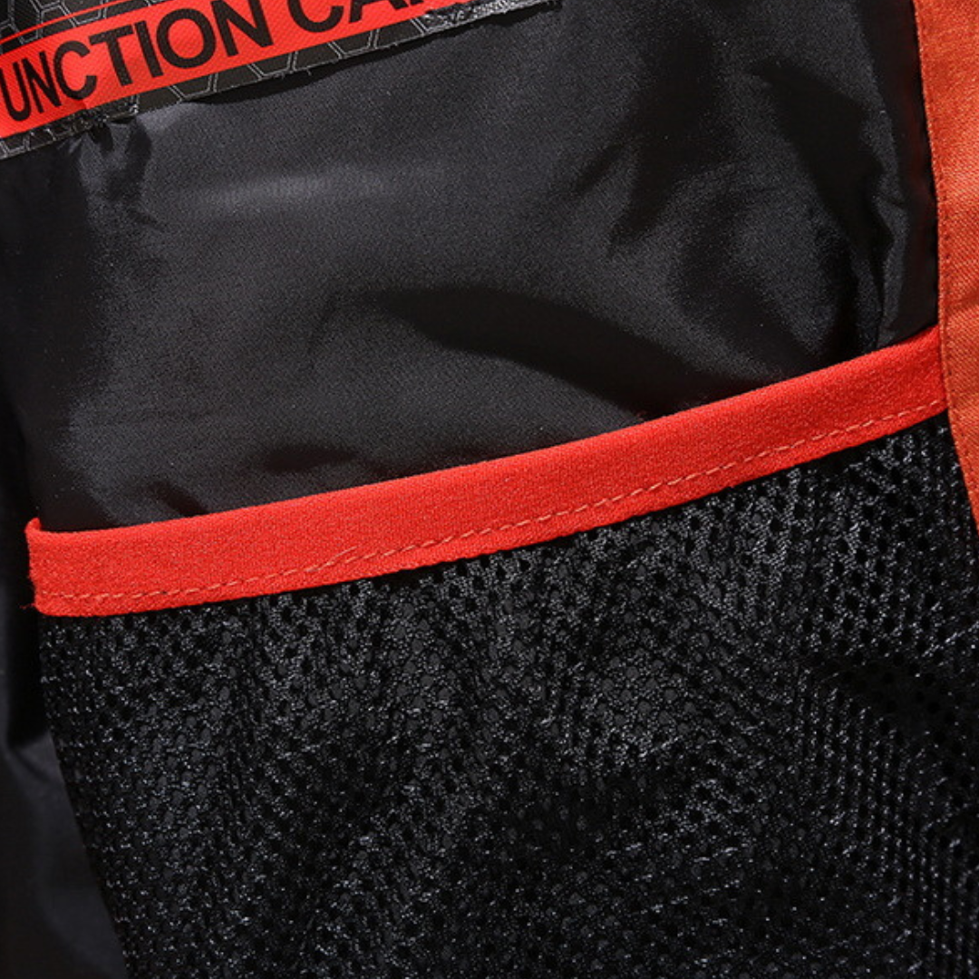 Back view of men's black insulated winter jacket, showcasing casual style