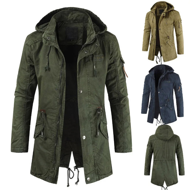 Men's warm padded parka windbreaker jacket, perfect winter outerwear for ultimate comfort & protection.