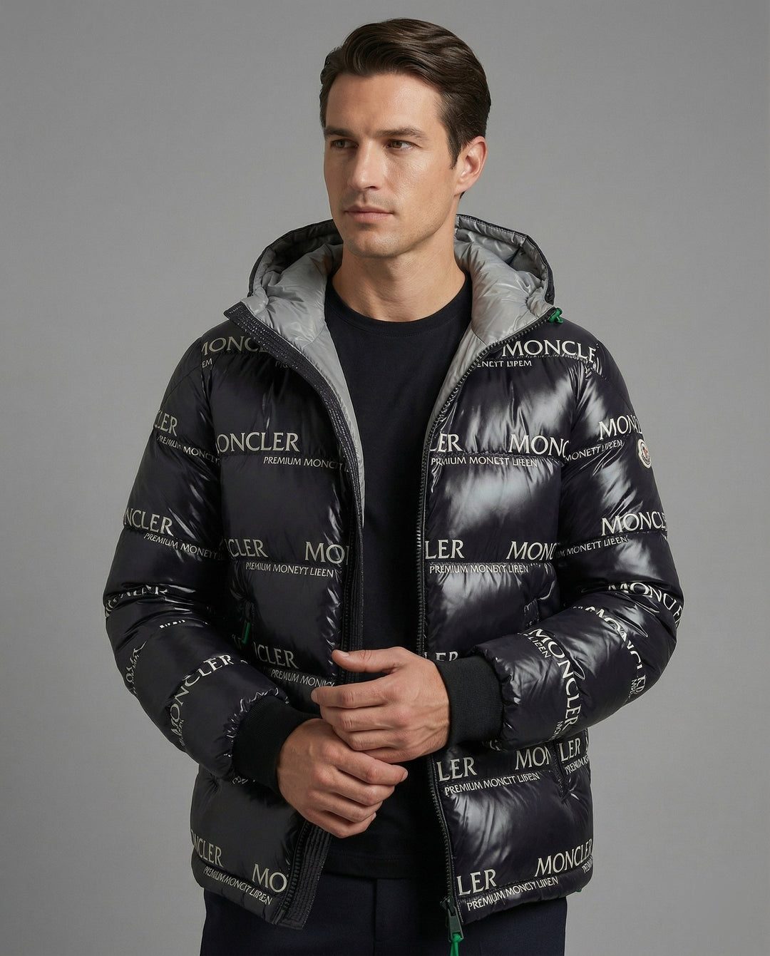 Cozy men's hooded winter jacket, ideal for extreme cold and harsh weather protection.