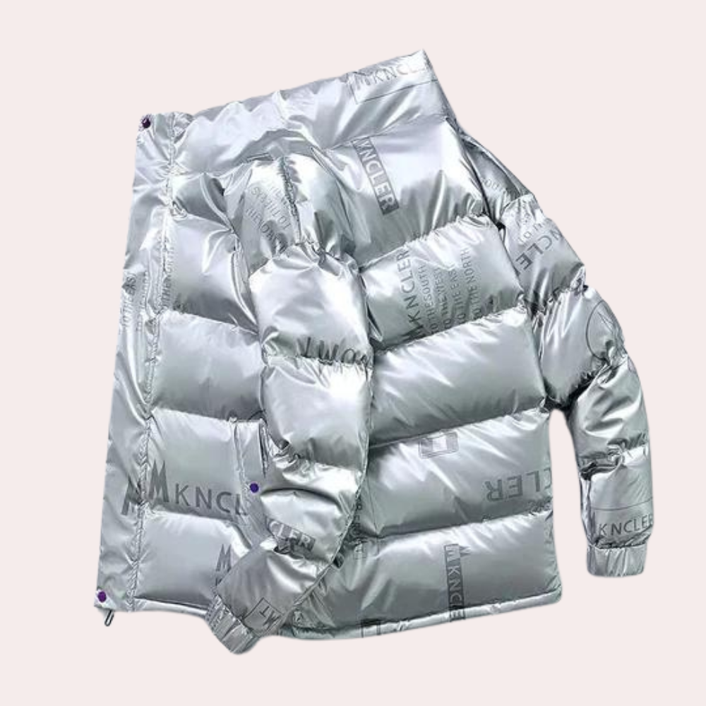 Classic black men's warm winter jacket with hood, essential cold weather outerwear.
