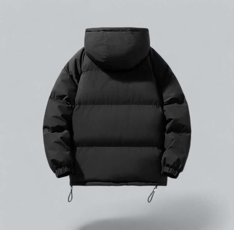 Stylish men's insulated winter jacket, ideal for cold weather fashion and utility.