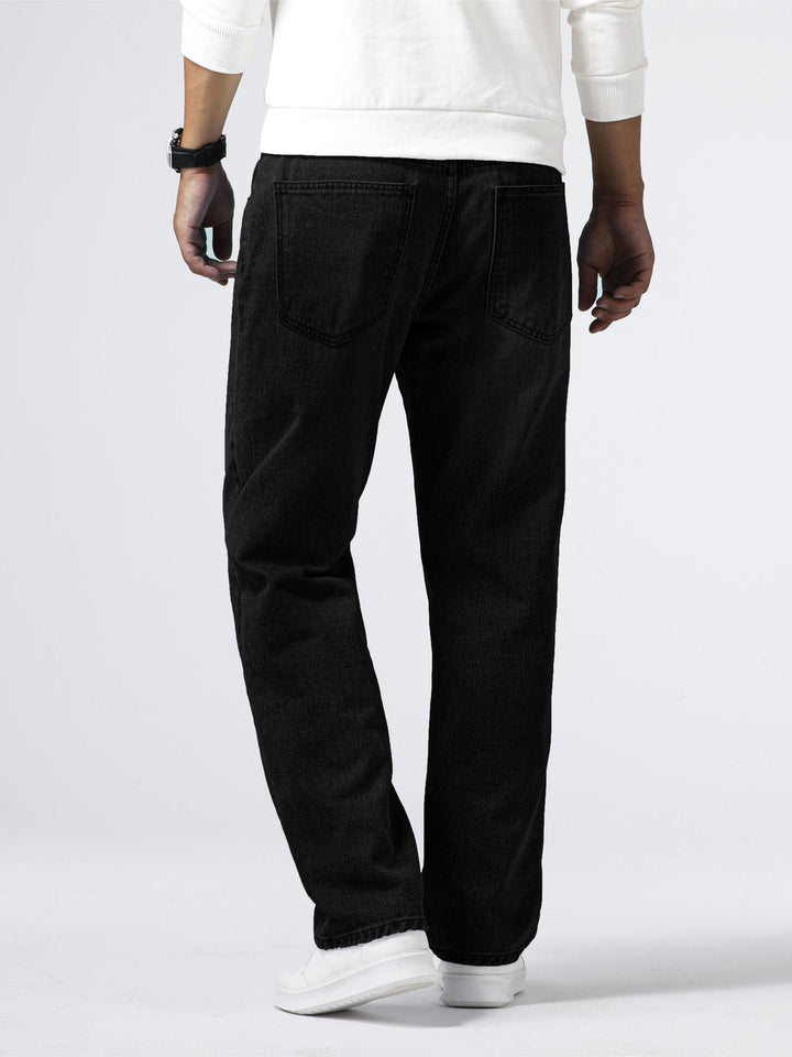 Classic men's straight leg jeans with a stylish washed finish, perfect for casual everyday wear.