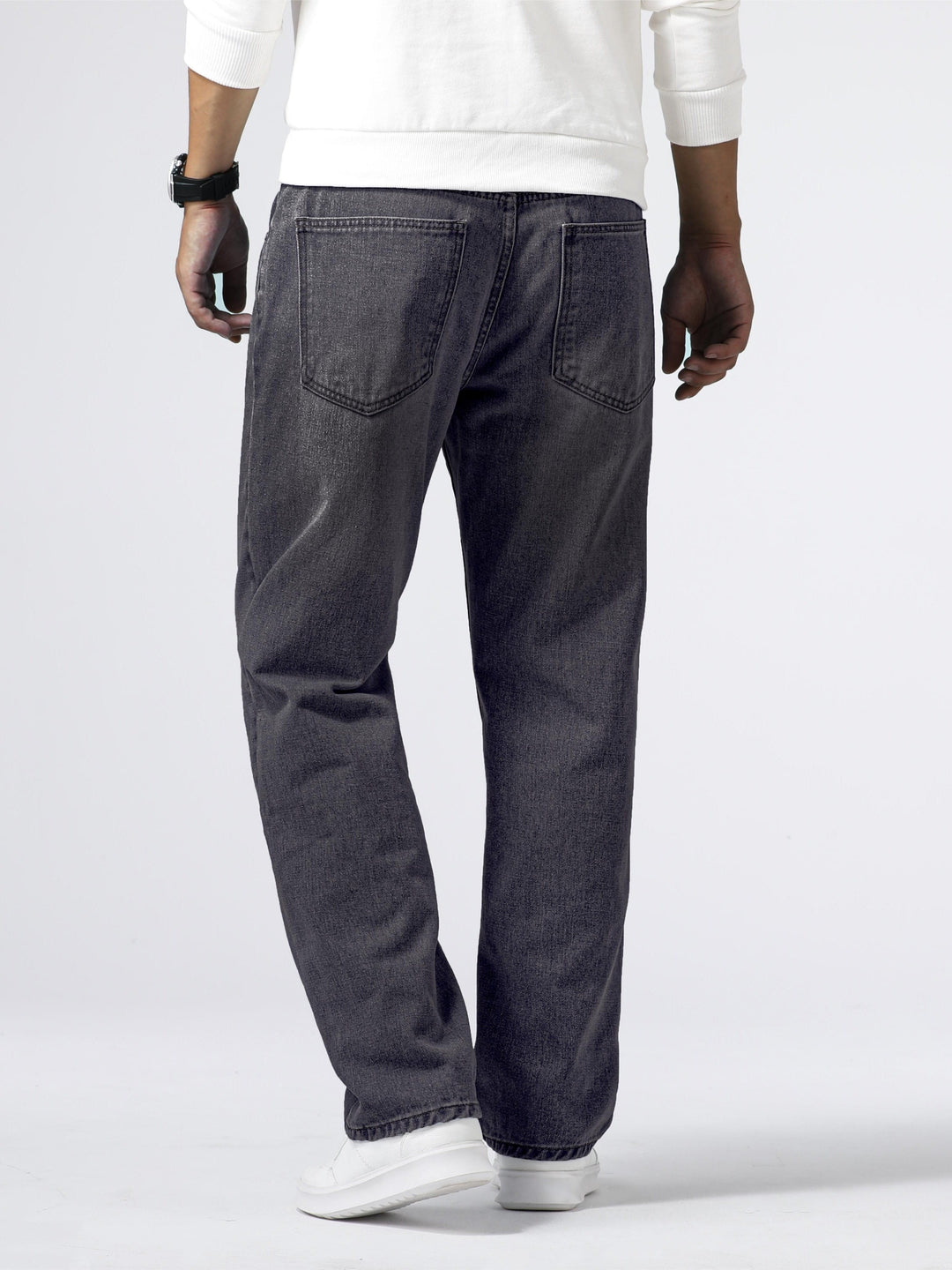 Stylish men's straight leg jeans, washed for a classic everyday look & versatile casual wear.