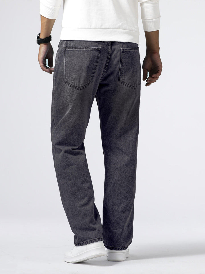 Stylish men's straight leg jeans, washed for a classic everyday look & versatile casual wear.