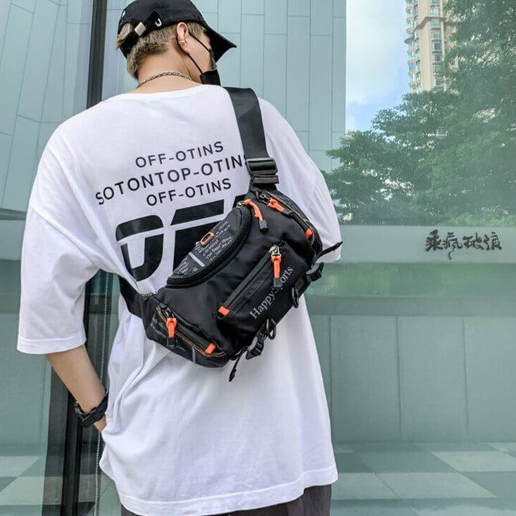 Men's water-resistant crossbody bag, ideal for active lifestyles & travel.