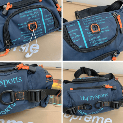 Functional men's water-resistant outdoor gear bag for hands-free travel & adventures.