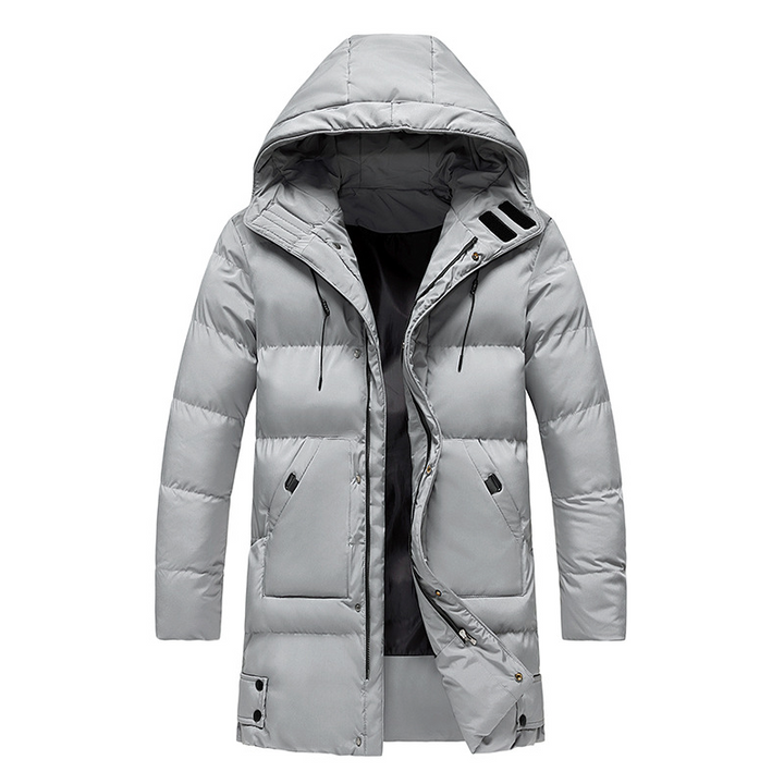 Men's waterproof insulated parka coat for ultimate winter warmth & protection.