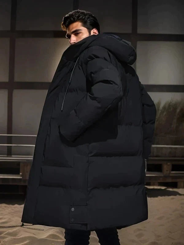 Functional men's cold weather jacket: insulated, waterproof parka for superior protection.