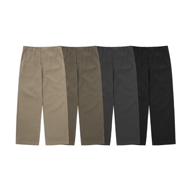 Men's high-waisted wide leg dress pants, modern tailored and relaxed fit for business attire.