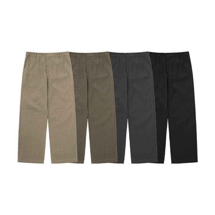 Men's high-waisted wide leg dress pants, modern tailored and relaxed fit for business attire.