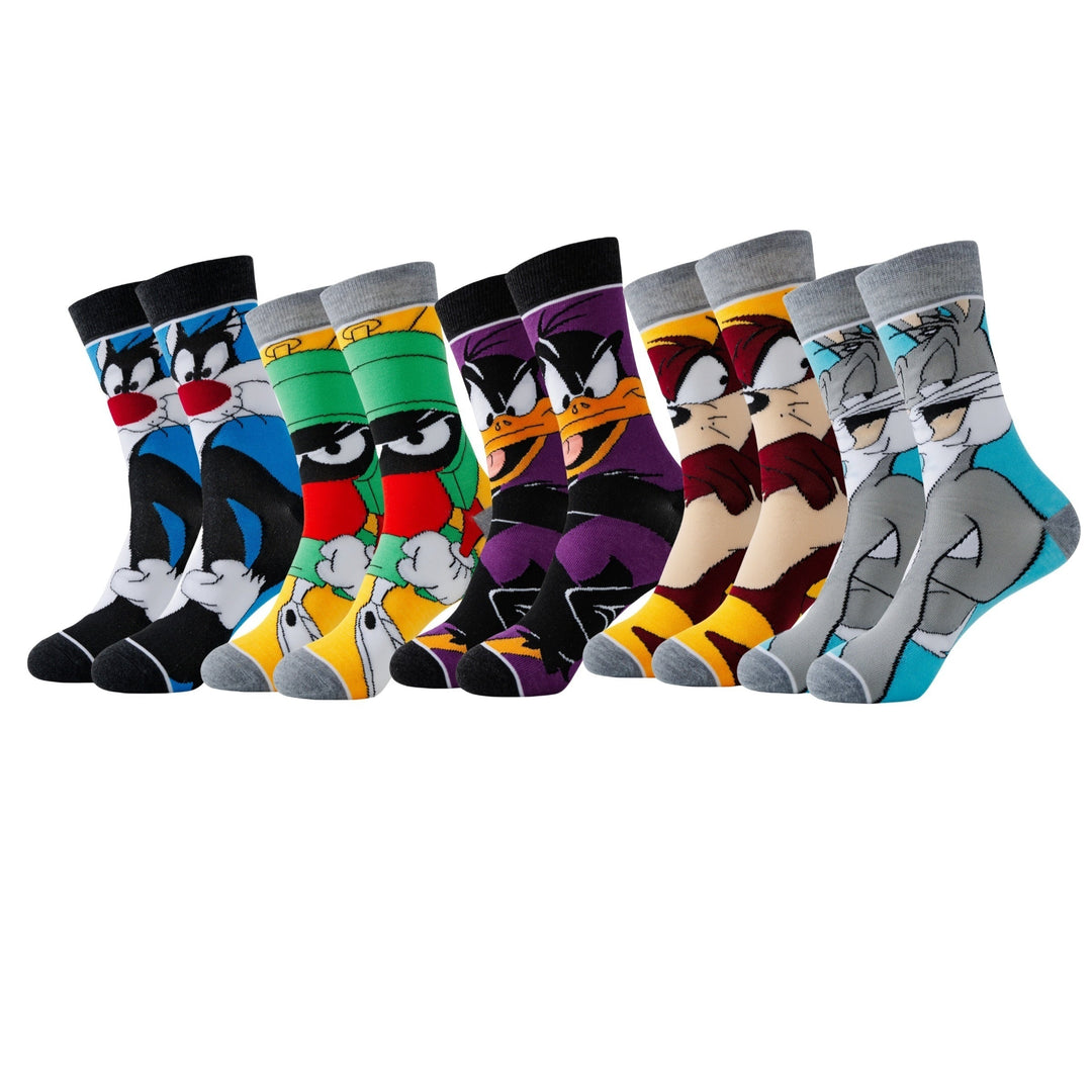 Breathable casual character socks set, great for men and women's daily comfort.