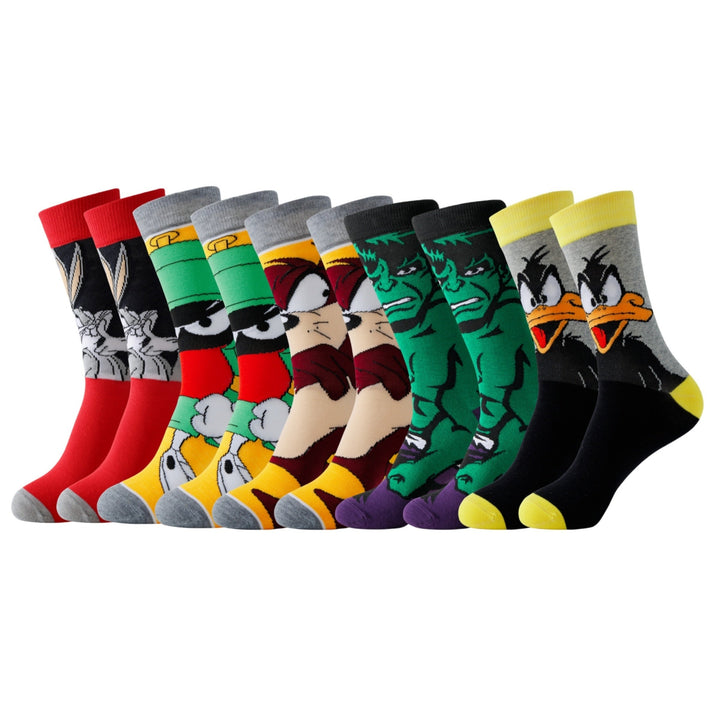 Unique men's & women's funny character socks, offering comfort and style.