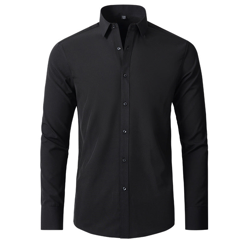 Stylish men's stretch dress shirt, slim fit and wrinkle-resistant for business casual and formal looks.