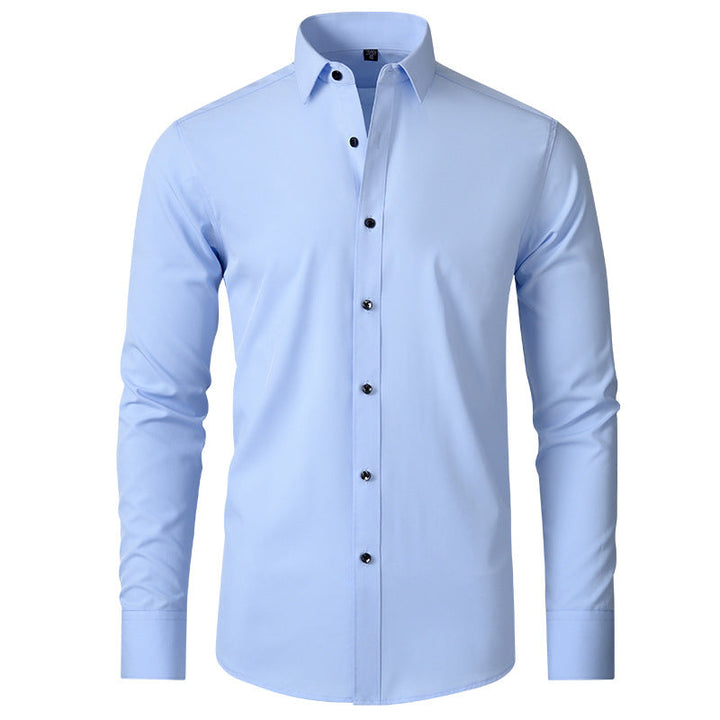 Comfortable men's slim fit stretch shirt. Wrinkle-resistant, perfect for versatile business & casual wear.
