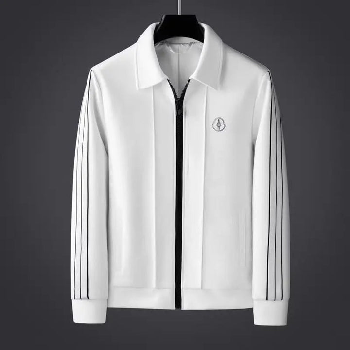 Men's comfortable tracksuit with a contemporary zip jacket & joggers, suitable for active lifestyle or casual outings.