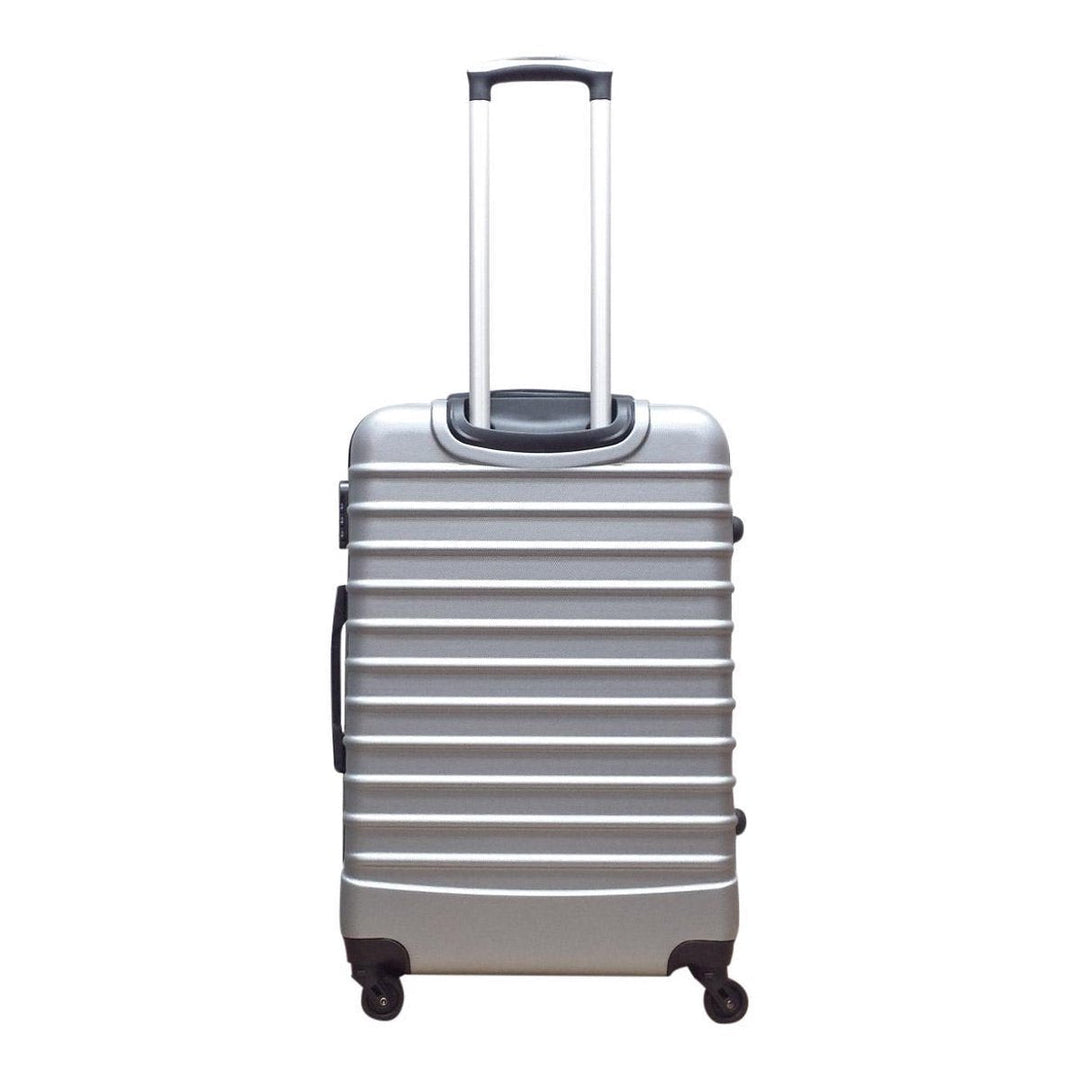 Milano Silver hardshell luggage set, 2-piece with smooth spinner wheels for easy, rolling travel.