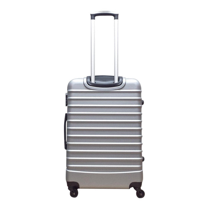 Milano Silver hardshell luggage set, 2-piece with smooth spinner wheels for easy, rolling travel.