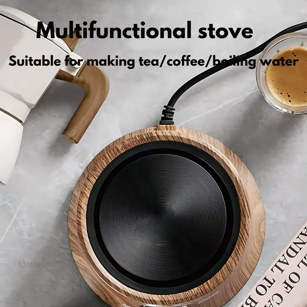 Single burner mini electric hot plate with adjustable temperature for quick small meals.