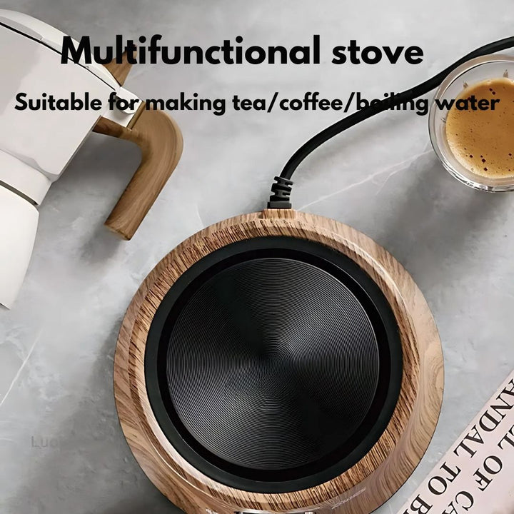 Single burner mini electric hot plate with adjustable temperature for quick small meals.