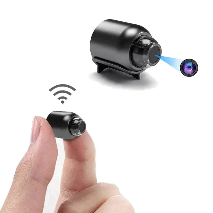 Discreet Mini WiFi Camera, perfect for hidden home security surveillance with night vision capabilities.