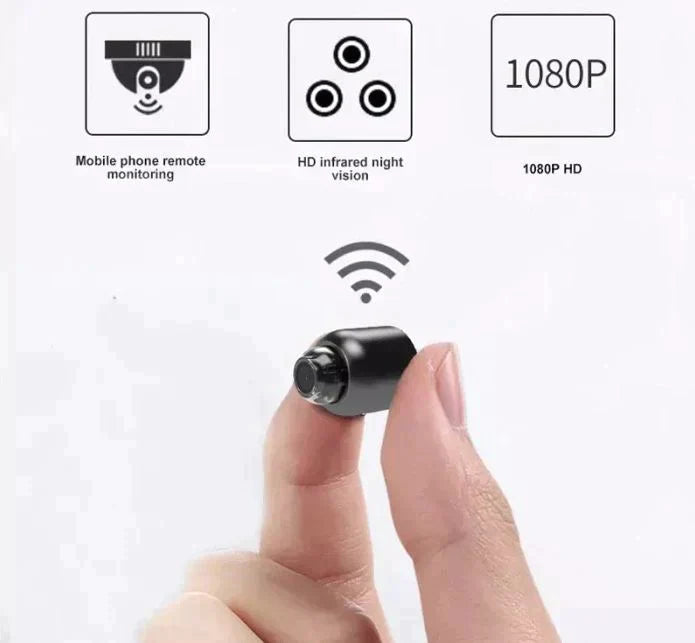 Wireless Mini Security Camera, easy to set up for discreet indoor home surveillance and monitoring.