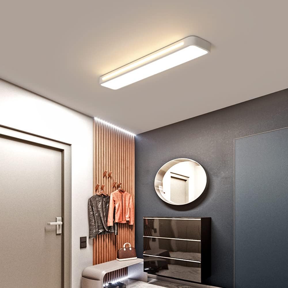 Minimalist LED long ceiling fixture, providing modern and efficient room lighting.