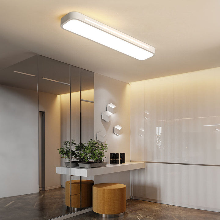 Modern long LED ceiling light for a clean, contemporary look in any home setting.