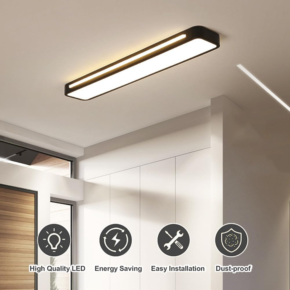 Nordic style long LED ceiling light, perfect for minimalist and modern decor schemes.