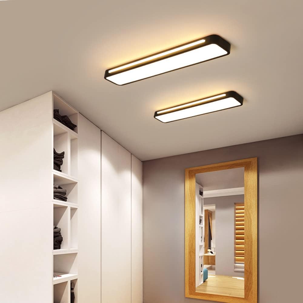 Modern long LED ceiling light, perfect for stylish room illumination and Nordic design.