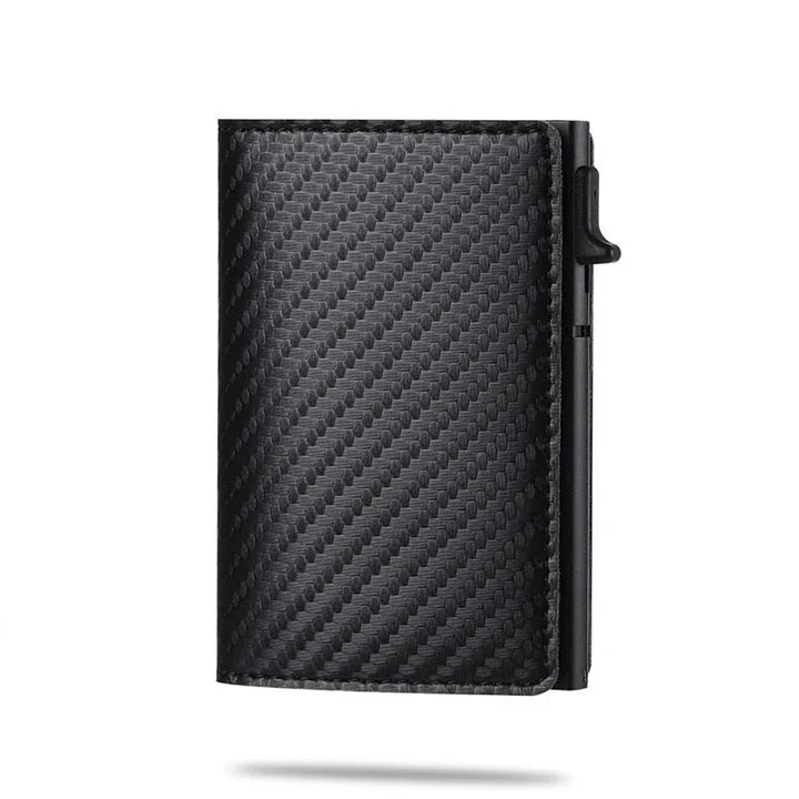 Aluminum minimalist wallet for men, secure AirTag holder, perfect for front pocket carry