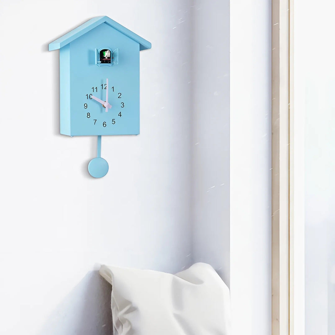 Clean line cuckoo wall clock. Versatile minimalist decor piece, perfect modern home accent for any room.