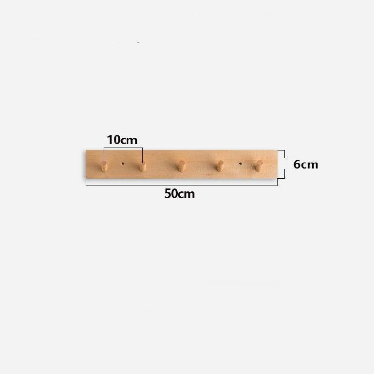 Zen design wooden coat rack featuring sturdy wall-mounted hooks, ideal for entryway or mudroom.