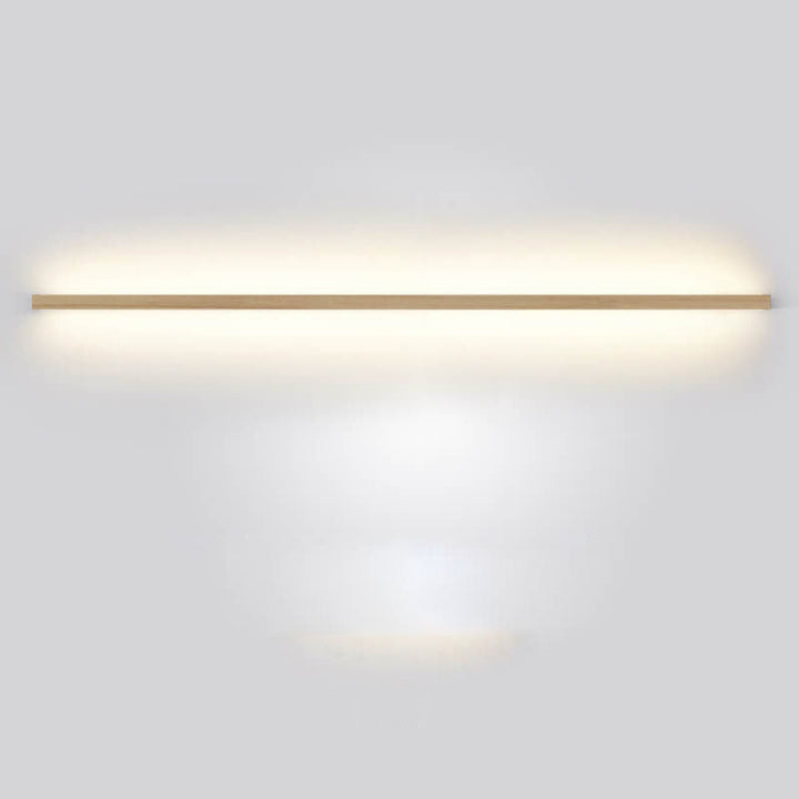 Modern wooden wall lamp for smart home integration, providing adjustable ambient LED light.