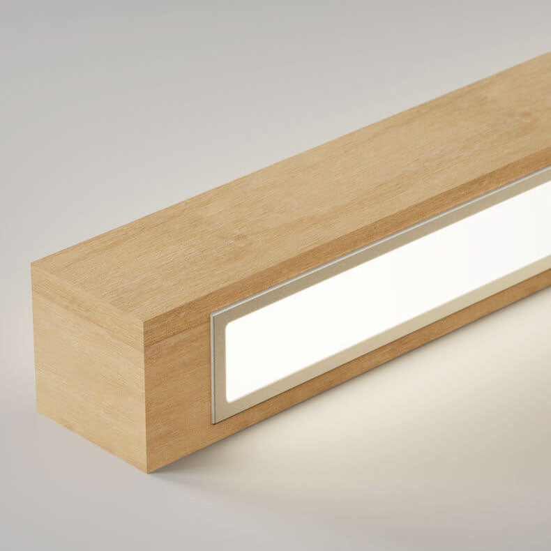 Energy-efficient dimmable wooden wall lamp, adding modern minimalist decor to any space.