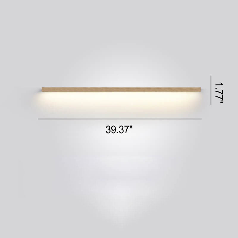 Modern minimalist wooden wall lamp, perfect for subtle, energy-efficient LED lighting.