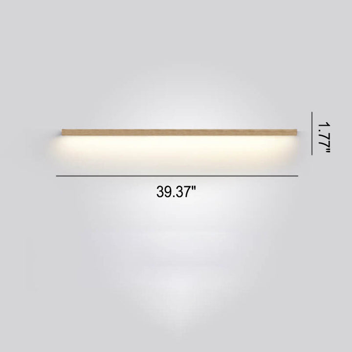 Modern minimalist wooden wall lamp, perfect for subtle, energy-efficient LED lighting.