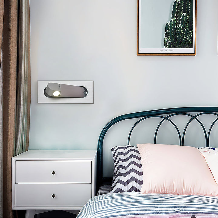 Warm light adjustable LED wall lamp, contemporary bedroom reading fixture.