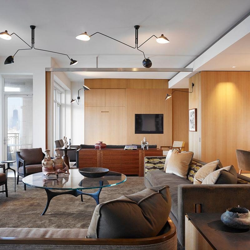 Designer adjustable ceiling light fixture, enhancing modern interior home decor.