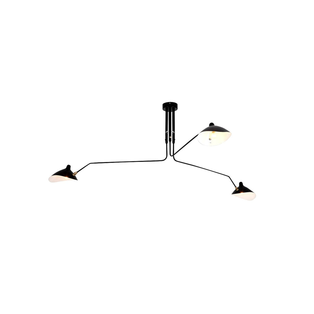Sleek adjustable multi-arm ceiling lamp, bringing minimalist charm to living rooms.