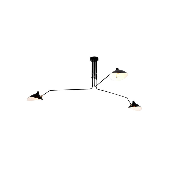 Sleek adjustable multi-arm ceiling lamp, bringing minimalist charm to living rooms.