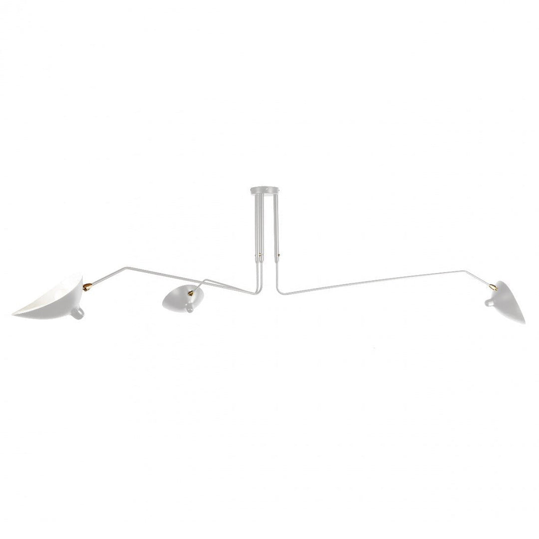 Sleek modern multi-arm adjustable ceiling light, enhancing living room decor.