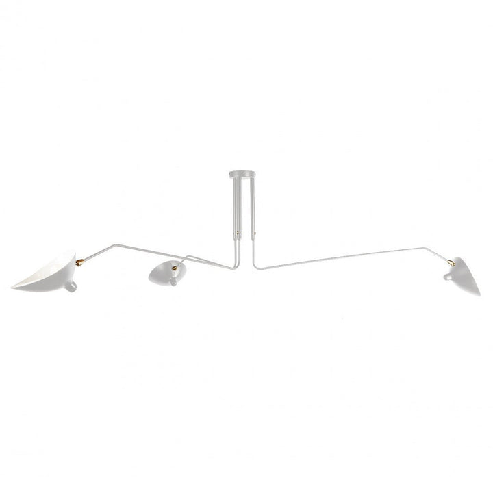 Sleek modern multi-arm adjustable ceiling light, enhancing living room decor.