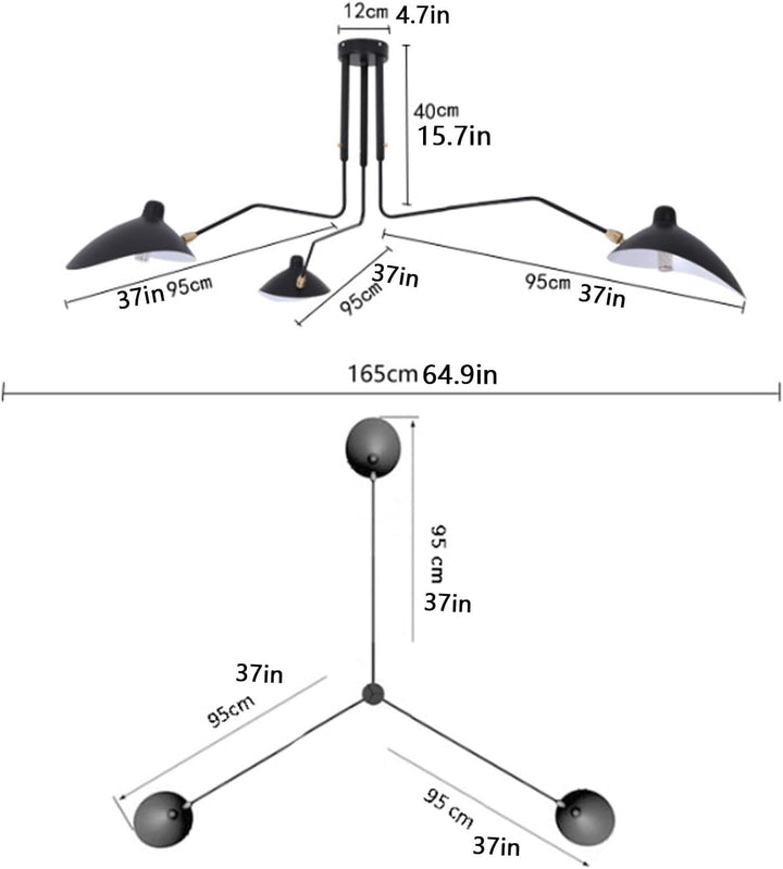 Designer modern adjustable multi-arm ceiling light, perfect for unique interiors.